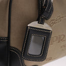 PRADA Tote Bag Canvas Beige Silver Auth 197022A-15