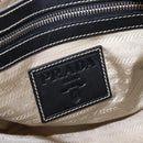 PRADA Tote Bag Canvas Beige Silver Auth 197022A-17