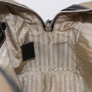 PRADA Tote Bag Canvas Beige Silver Auth 197022A-20