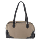 PRADA Tote Bag Canvas Beige Silver Auth 197022A-3