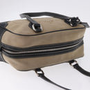 PRADA Tote Bag Canvas Beige Silver Auth 197022A-6