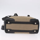 PRADA Tote Bag Canvas Beige Silver Auth 197022A-9