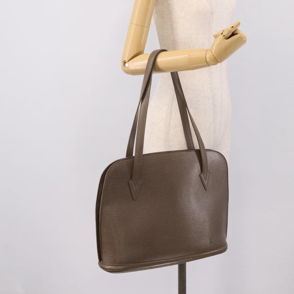 LOUIS VUITTON Epi Lussac Shoulder Bag Gray Pepper M5228C LV Auth 197024