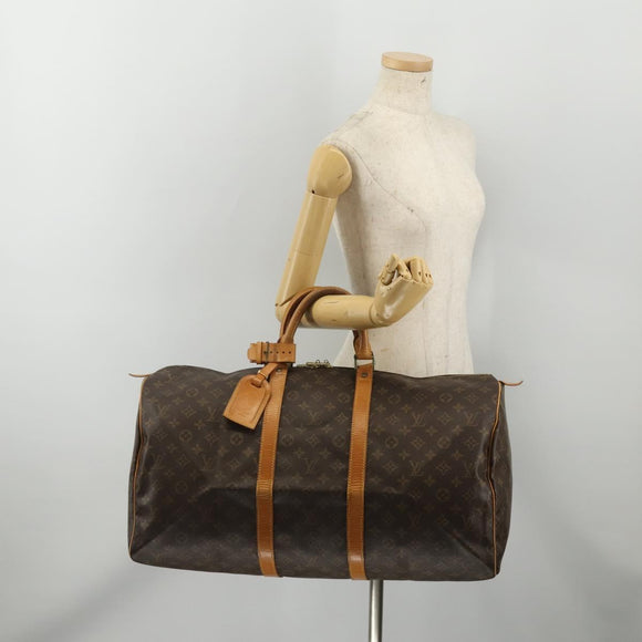 LOUIS VUITTON Monogram Keepall 55 Boston Bag M41424 LV Auth 197026
