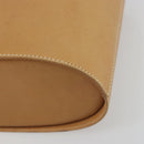 Salvatore Ferragamo Gancini Hand Bag Leather 2way Beige Silver Auth 197027-10