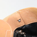 Salvatore Ferragamo Gancini Hand Bag Leather 2way Beige Silver Auth 197027-23