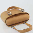 Salvatore Ferragamo Gancini Hand Bag Leather 2way Beige Silver Auth 197027-6