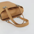 Salvatore Ferragamo Gancini Hand Bag Leather 2way Beige Silver Auth 197027-7