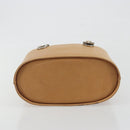 Salvatore Ferragamo Gancini Hand Bag Leather 2way Beige Silver Auth 197027-9