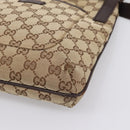 GUCCI GG Canvas Shoulder Bag Beige Silver 122793 Auth 197038-10