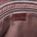 GUCCI GG Canvas Shoulder Bag Beige Silver 122793 Auth 197038-15