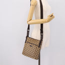 GUCCI GG Canvas Shoulder Bag Beige Silver 122793 Auth 197038-23