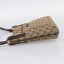 GUCCI GG Canvas Shoulder Bag Beige Silver 122793 Auth 197038-4