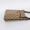 GUCCI GG Canvas Shoulder Bag Beige Silver 122793 Auth 197038-5