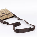 GUCCI GG Canvas Shoulder Bag Beige Silver 122793 Auth 197038-7