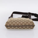 GUCCI GG Canvas Shoulder Bag Beige Silver 122793 Auth 197038-9