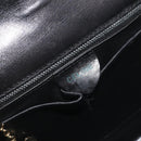 CELINE Hand Bag Leather Black Gold Auth 197040-20