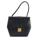 CELINE Hand Bag Leather Black Gold Auth 197040-13
