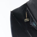 CELINE Hand Bag Leather Black Gold Auth 197040-22
