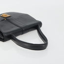 CELINE Hand Bag Leather Black Gold Auth 197040-7