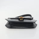 CELINE Hand Bag Leather Black Gold Auth 197040-5