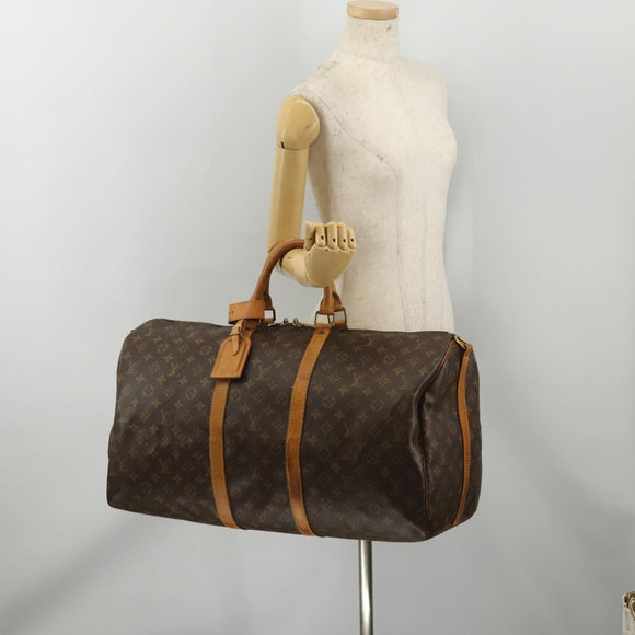 LOUIS VUITTON Monogram Keepall Bandouliere 50 Boston Bag M41416 LV Auth 197044