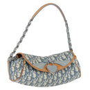 Christian Dior Trotter Canvas Romantic Chain Bag PVC Blue Silver Auth 197045SAM-1