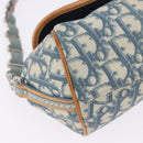 Christian Dior Trotter Canvas Romantic Chain Bag PVC Blue Silver Auth 197045SAM-10