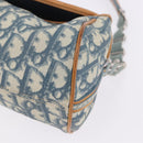 Christian Dior Trotter Canvas Romantic Chain Bag PVC Blue Silver Auth 197045SAM-11