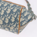Christian Dior Trotter Canvas Romantic Chain Bag PVC Blue Silver Auth 197045SAM-13