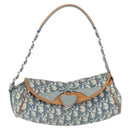 Christian Dior Trotter Canvas Romantic Chain Bag PVC Blue Silver Auth 197045SAM-2