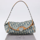 Christian Dior Trotter Canvas Romantic Chain Bag PVC Blue Silver Auth 197045SAM-24