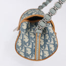Christian Dior Trotter Canvas Romantic Chain Bag PVC Blue Silver Auth 197045SAM-4