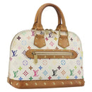 LOUIS VUITTON Monogram Multicolor Alma Hand Bag White M92647 LV Auth 197046A-1
