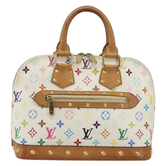 LOUIS VUITTON Monogram Multicolor Alma Hand Bag White M92647 LV Auth 197046A