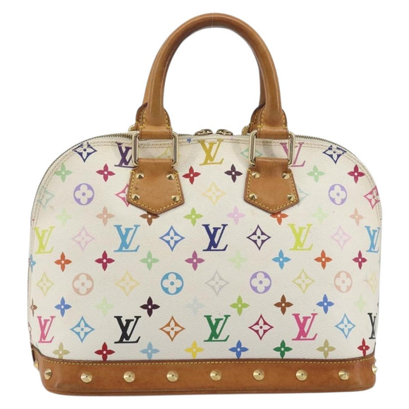 LOUIS VUITTON Monogram Multicolor Alma Hand Bag White M92647 LV Auth 197046A