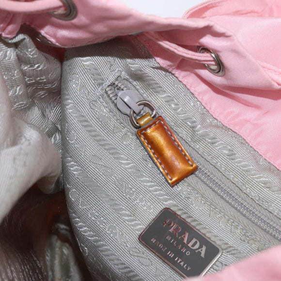 PRADA Backpack Nylon Pink Silver Auth 197051
