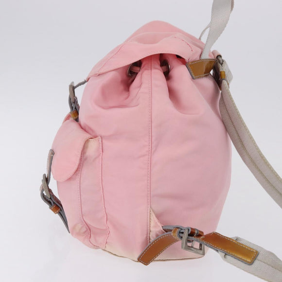 PRADA Backpack Nylon Pink Silver Auth 197051
