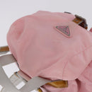 PRADA Backpack Nylon Pink Silver Auth 197051-6