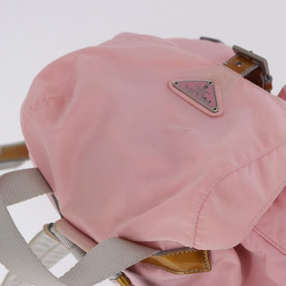 PRADA Backpack Nylon Pink Silver Auth 197051