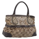 GUCCI GG Canvas GG crystal Hand Bag Coated Canvas Beige Gold 223964 Auth 197056-1