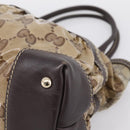 GUCCI GG Canvas GG crystal Hand Bag Coated Canvas Beige Gold 223964 Auth 197056-10