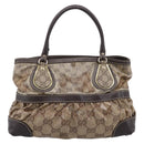 GUCCI GG Canvas GG crystal Hand Bag Coated Canvas Beige Gold 223964 Auth 197056-2