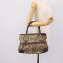 GUCCI GG Canvas GG crystal Hand Bag Coated Canvas Beige Gold 223964 Auth 197056-23