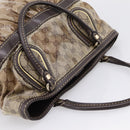 GUCCI GG Canvas GG crystal Hand Bag Coated Canvas Beige Gold 223964 Auth 197056-6