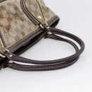 GUCCI GG Canvas GG crystal Hand Bag Coated Canvas Beige Gold 223964 Auth 197056-7