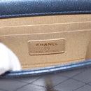 CHANEL Mini Matelasse Chain Pearl Bag Goatskin Navy Gold CC Auth 197060SAM-16