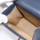 CHANEL Mini Matelasse Chain Pearl Bag Goatskin Navy Gold CC Auth 197060SAM-19