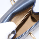 CHANEL Mini Matelasse Chain Pearl Bag Goatskin Navy Gold CC Auth 197060SAM-20