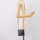 CHANEL Mini Matelasse Chain Pearl Bag Goatskin Navy Gold CC Auth 197060SAM-25